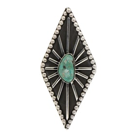 Tom Hawk Navajo Nevada Turquoise Ring