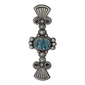 Daniel Benally Navajo Spiderweb Turquoise Pendant