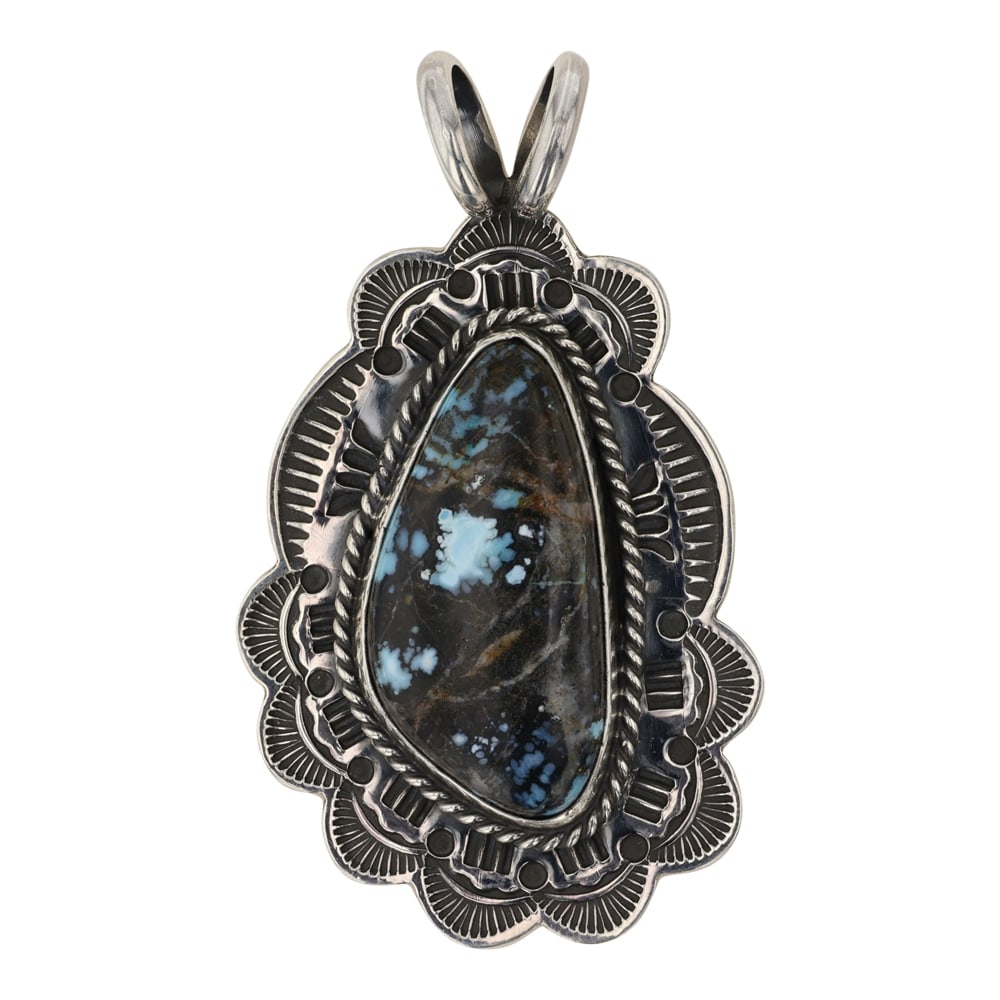 Sunshine Reeves Navajo Blackjack Turquoise Pendant (1 of 2)