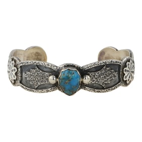 Daniel Benally Navajo Blue Ridge Turquoise Cuff Bracelet