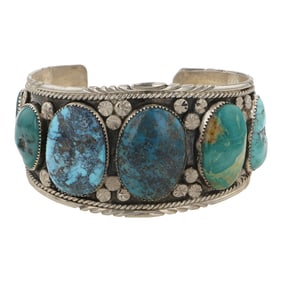 Vintage Navajo Turquoise Large Cuff Bracelet