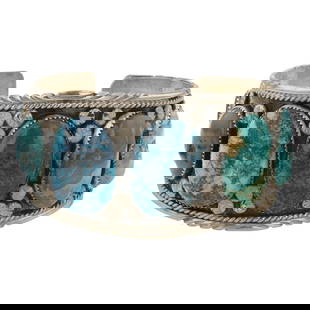 Vintage Navajo Turquoise Large Cuff Bracelet: Sterling Silver | Genuine Turquoise | Vintage Navajo Turquoise Large Cuff Bracelet | Navajo Native American Southwest Indian Jewelry | Good (no breaks or damages) | Approximate Weight: 59 Grams | Brac