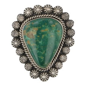Micheal Calladito Navajo Fox Turquoise Ring