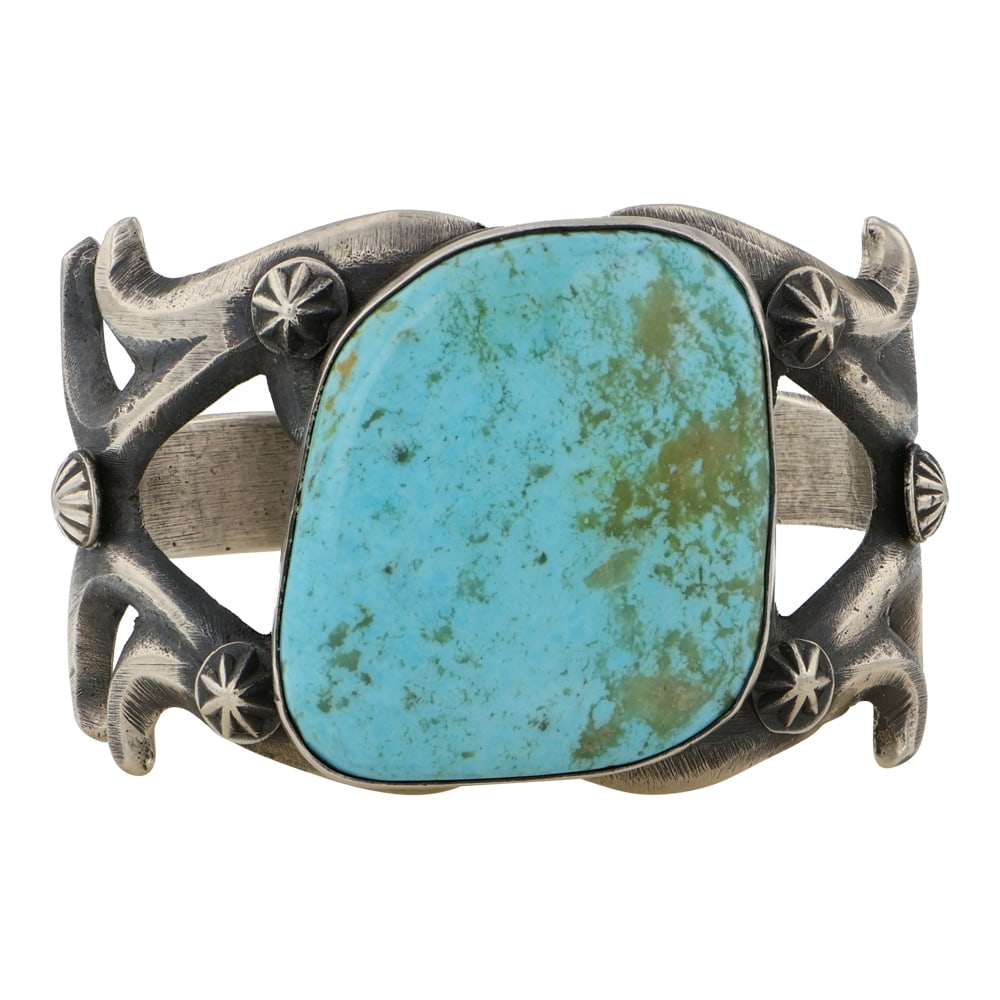 Chimney Butte Compitos Turquoise Large Sandcast Bracelet (1 of 3)