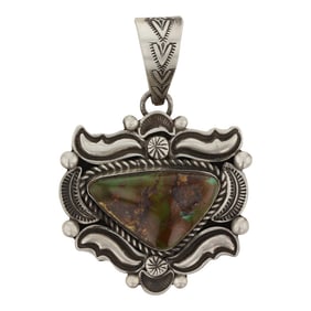 Alex Sanchez Navajo Royston Turquoise Bump out Pendant