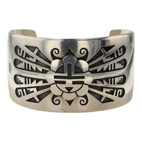 Leon Lomakema Hopi Detailed Cuff Bracelet