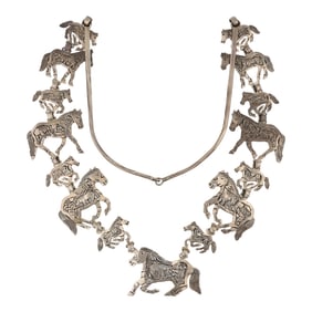 Lloyde Becenti Navajo Horses Necklace