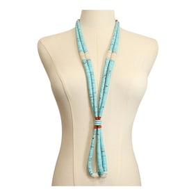Vintage Santo Domingo Turquoise Coral & Shell JaCla Necklace