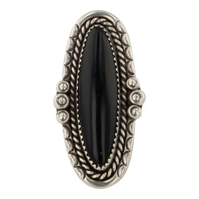 Vintage Navajo Black Onyx Ring