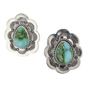 Lenora Begay Navajo Sonoran Gold Turquoise Earrings