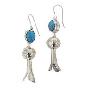 Navajo Kingman Turquoise Blossom Earrings