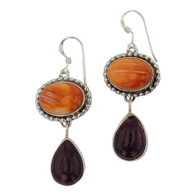 Lee Sandoval Navajo Spiny Oyster Earrings
