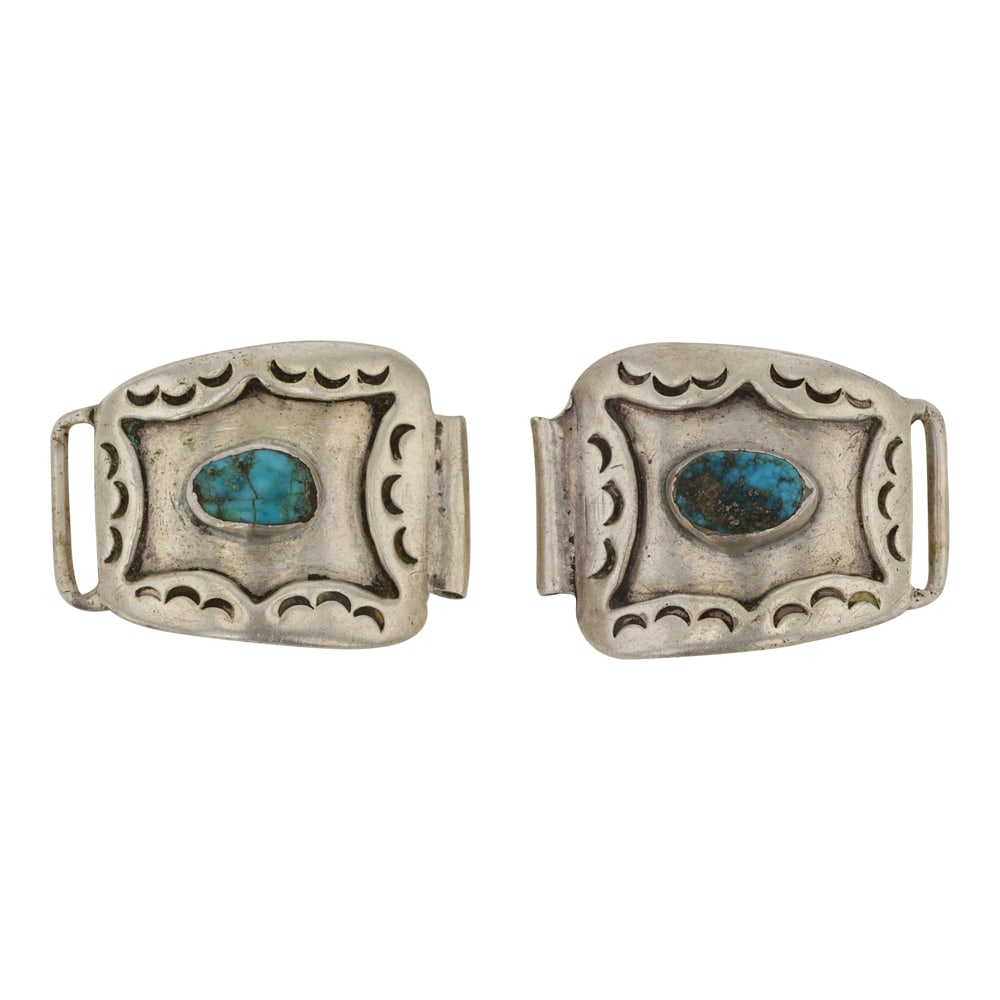 Vintage Navajo Turquoise Watch Tips: Sterling Silver | Genuine Turquoise | Vintage Navajo Turquoise Watch Tips | Navajo Native American Southwest Indian Jewelry | Good (no breaks or damages) | Approximate Weight: 25 Grams | Watch Bands: