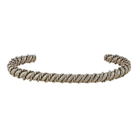 Navajo Plain Sterling Silver Twisted Wires Bracelet