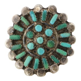 Vintage Zuni Turquoise Needlepoint Ring