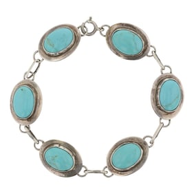 Navajo Compitos Turquoise Link Bracelet
