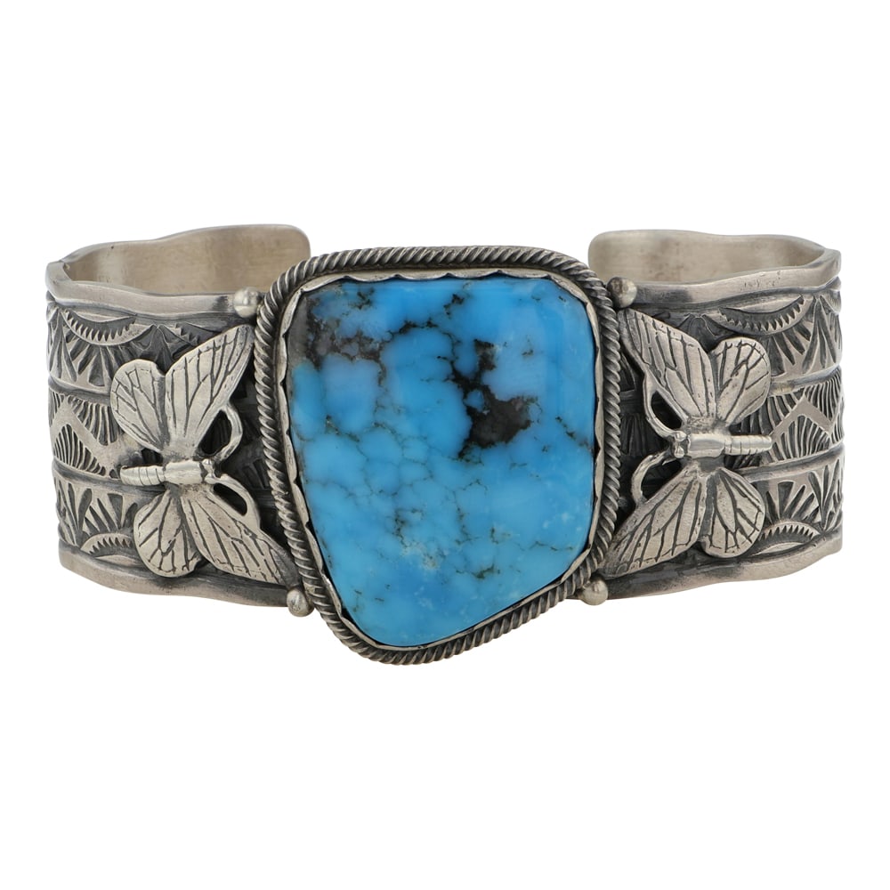 Mark Yazzie Navajo Ithaca Peak Turquoise Cuff Bracelet (1 of 4)
