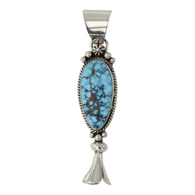 Eula Wylie Navajo Water web Kingman Turquoise Blossom Pendant