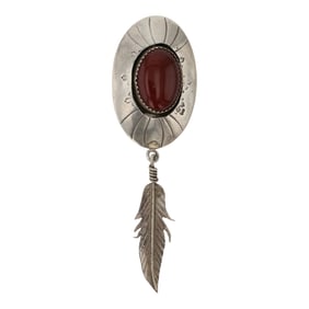 Vintage Navajo Agate Shadowbox Pin