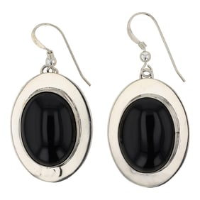 Lee Sandoval Navajo Black Onyx Earrings