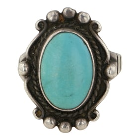 Vintage Navajo Kingman Turquoise Ring