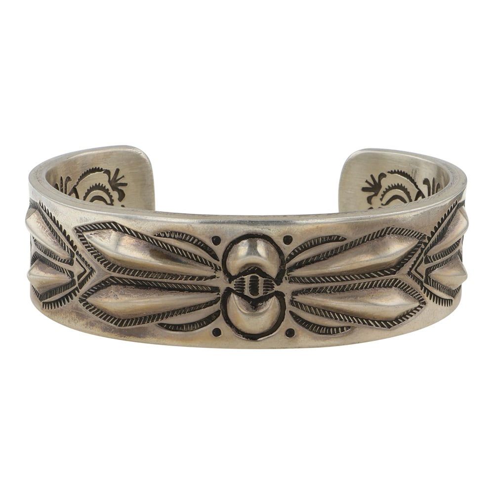 vintage バングル　STERLING T.ENREKA Navajo Sterling Bracelet Gold Overlay T. Enreka