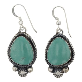 Juanita McDonald Navajo Fox Turquoise Earrings