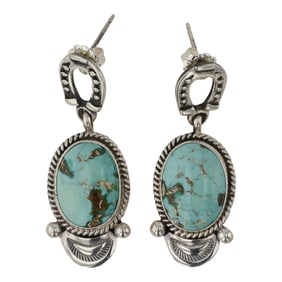Carol Wyllie Navajo Royston Turquoise Earrings