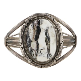 Navajo White Buffalo Cuff Bracelet