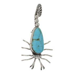 Navajo Compitos Turquoise Scorpion Pin