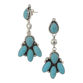 Navajo Compitos Turquoise Earrings