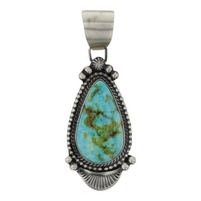 Sheila Tso Navajo Sonoran Gold Turquoise Pendant