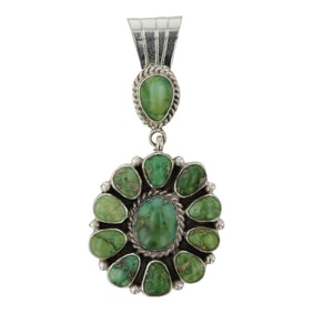 Navajo Sonoran Gold Turquoise Cluster Pendant