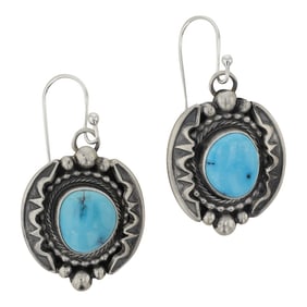 Navajo Lone Mountain Turquoise Earrings