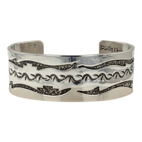 Abraham Peina Well Known Contemporary Zuni Artist Cuff Bracelet