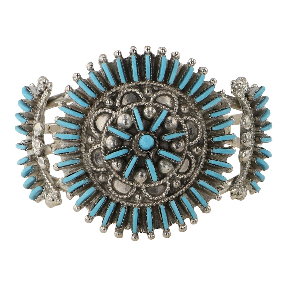 Bernadette Wyaco Zuni Sleeping Beauty Turquoise Needlepoint Cluster Bracelet (1 of 3)