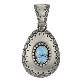 Mark Yazzie Navajo Golden Hills Turquoise Pendant