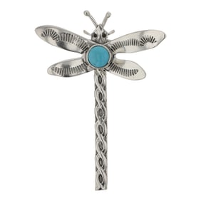 Navajo Kingman Turquoise Dragonfly Pin