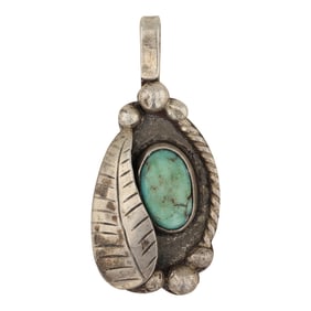 Vintage Navajo Nevada Turquoise Pendant