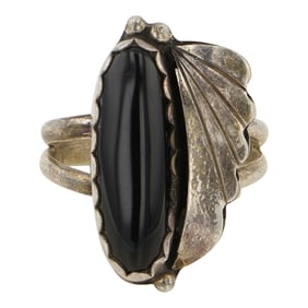 Vintage Navajo Black Onyx Ring