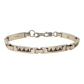 Rhoda Jack Navajo Plain Silver Link Bracelet