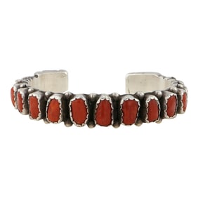 Wilbur Musket Navajo Mediterranean Coral Cuff Bracelet