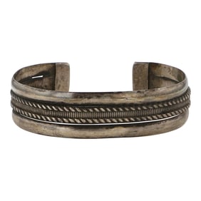 Vintage Navajo Plain Silver Cuff Bracelet