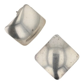 Vintage Navajo Domed Plain Silver Earrings