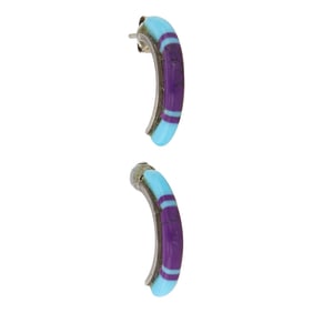 Navajo Block Inlay Earrings