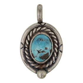 Vintage Navajo Nevada Turquoise Pendant