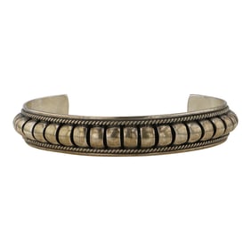 Pricilla Apachito Navajo Plain Silver Cuff Bracelet