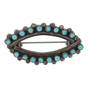 Vintage Zuni Sleeping Beauty Turquoise Pin