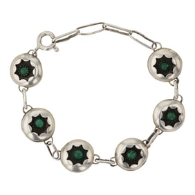 Navajo Malachite Shadowbox Link Bracelet