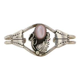 Juan Guerro Navajo Pink Mussel Shell Bracelet